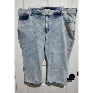 Lane Bryant crop jeans Size 26 flex magic waistband curvy fit Hugh rise pedal
